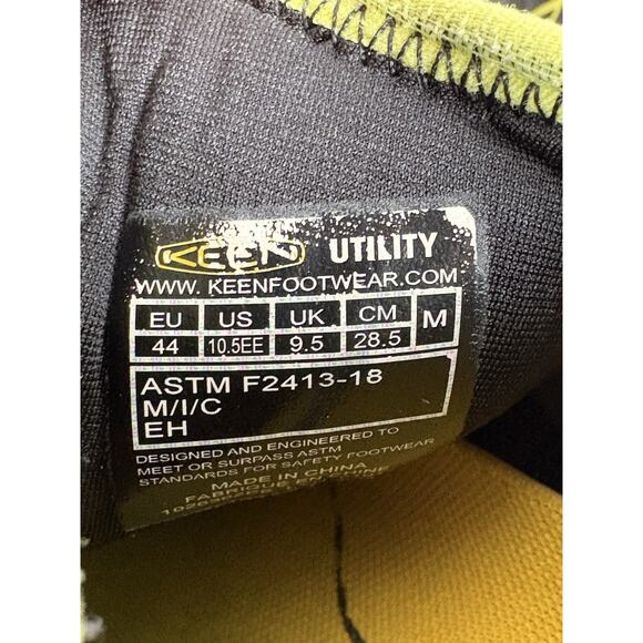 KEEN Utility Work Shoes Mens 10.5 EEE Steel Toe Black ASTM F2413 Slip On main image 6